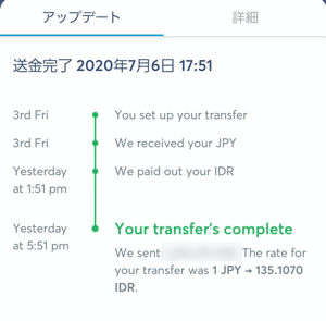 transferwiseでインドネシアに送金